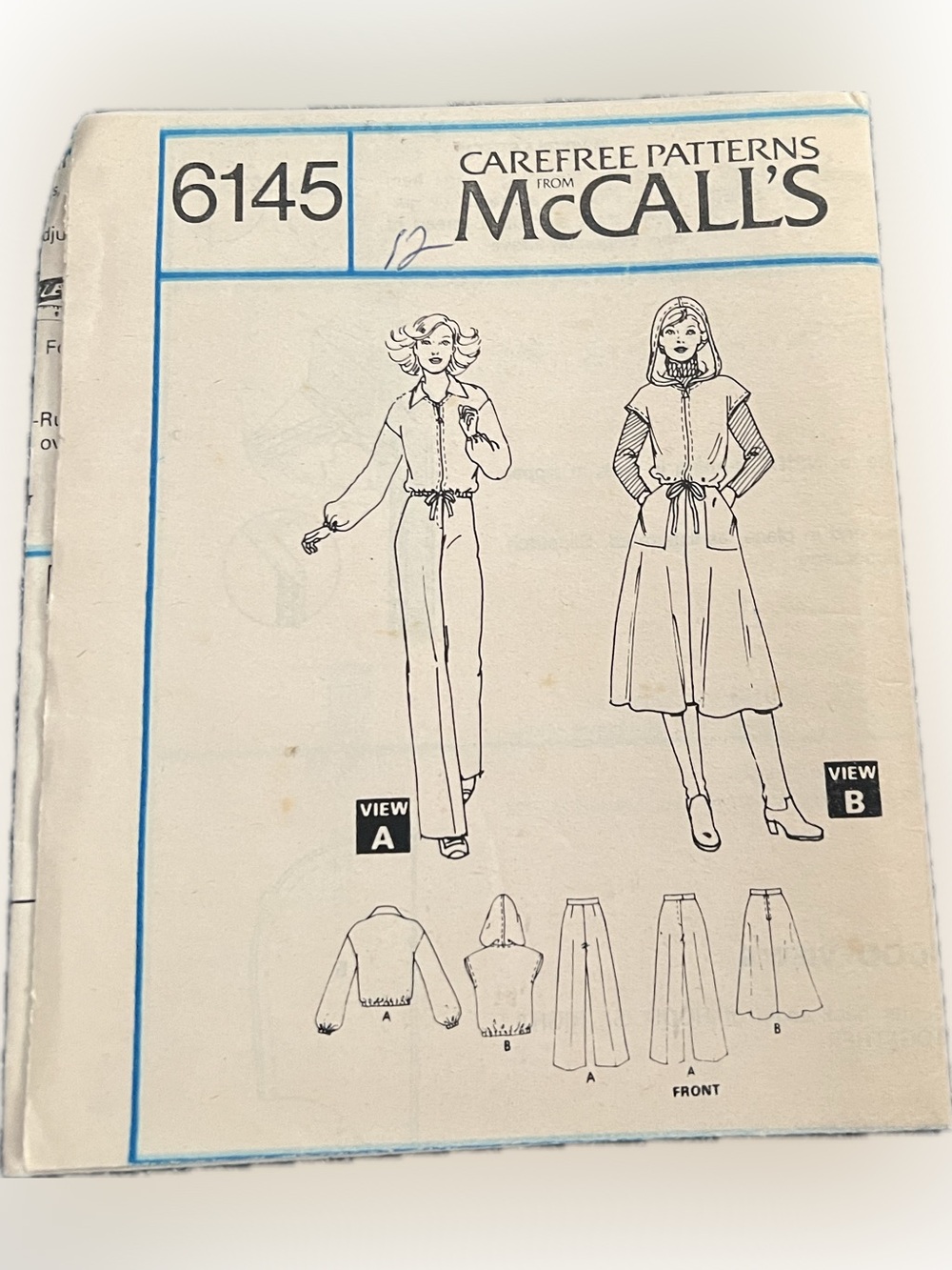 🍄Vintage New Mccall’s 6145 Uncut Pattern Pants Skirt Jacket Sewing Size 12